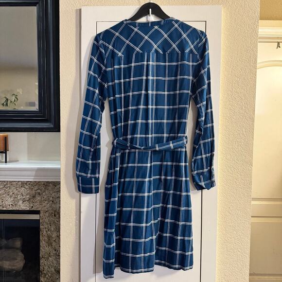 NWT Draper James Windowpane Ruffle Shirt Dress Size 6 - Picture 7 of 10